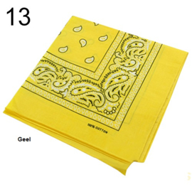 Bandana / boerenzakdoek Geel (100% katoen - 013)