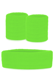 Set zweetbanden fluo groen