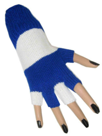Vingerloze handschoenen blauw / wit
