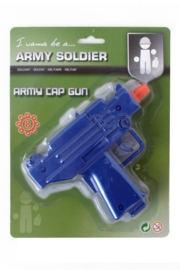 Leger pistool soldaat/army  8 schots BLAUW (44741P)
