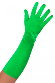 Handschoenen satijn Groen - 40 cm