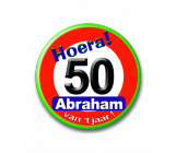 Button 50 jaar verkeersbord Abraham