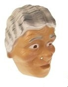Masker oudere vrouw met grijs golvend haar (34244P)