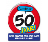 Wenskaart 50 jaar verkeersbord ABRAHAM