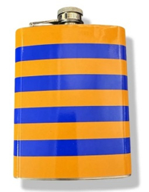 Zakflacon / heupfles / flask Oranje / Blauw Lampegat 225 ml
