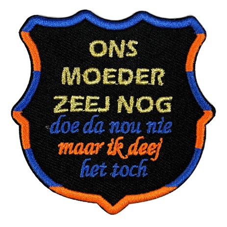 Embleem / applicatie LAMPEGAT ONS MOEDER ZEEJ NOG - 8,5 X 8,5 cm