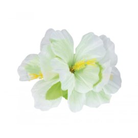 Haarclip bloem Hibiscus wit (52379B)
