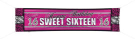 Banner / spandoek Sweet sixteen -  180 x 40 cm (61180F)