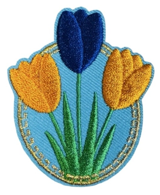 Embleem / applicatie LAMPEGAT TULPEN - 5 X 6 cm