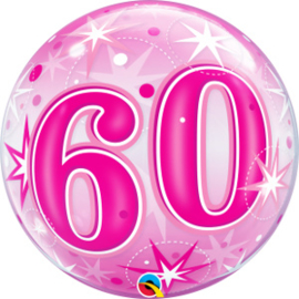 Bubble 60 jaar - Pink Starburst Sparkle  (43127Q)