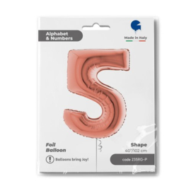 Cijfer 5 - 100 cm Rosé Goud
