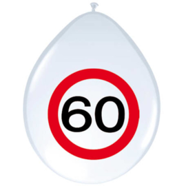 Ballonnen 60 jaar verkeer - 8 stuks 12"/30 cm