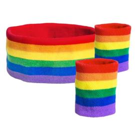 Set zweetbanden regenboog