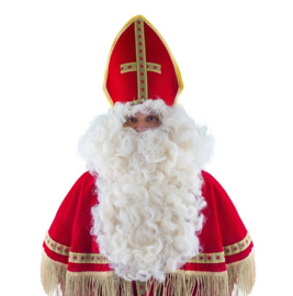 Pruik en baard Sint - wit