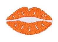 Embleem / applicatie Mond Oranje Lampegat 5 x 3 cm