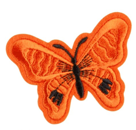 Embleem / applicatie Oranje vlinder - 7 x 5 cm