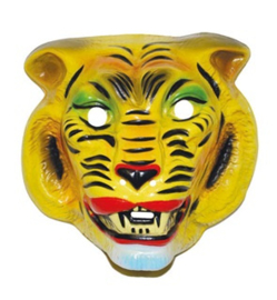 Masker gele tijger - volwassen maat - plastic