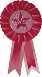 Rozet STER VAN DE DAG - roze