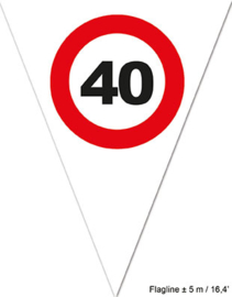 Vlaggenlijn 40 jaar Verkeersbord - 5 meter (84486E)