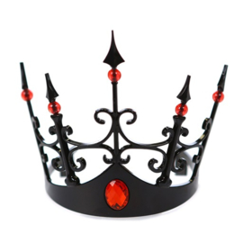 Tiara zwart met rode steen