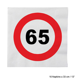 Servetten verkeersbord 65 jaar