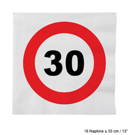 Servetten verkeersbord 30 jaar