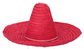 Mexicaanse hoed - sombrero - 49 cm Rood
