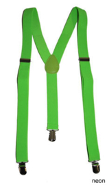 Bretel Fluor / Neon groen 2,5 cm breed (60829E)