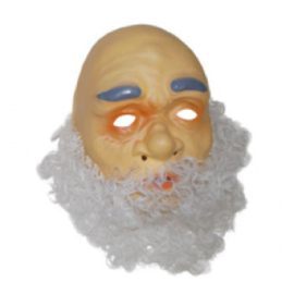 Masker oudere man - witte baard (61329E)