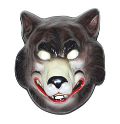 Masker wolf - volwassen maat - plastic