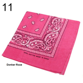 Bandana / boerenzakdoek Donker Roze (100% katoen - 011)
