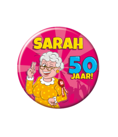 Button 50 jaar Sarah