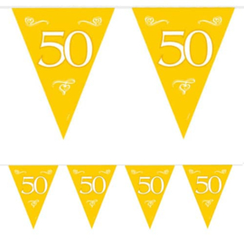 Vlaggenlijn goud Huwelijk /Jubileum 50 jaar - 10 meter (07452F)