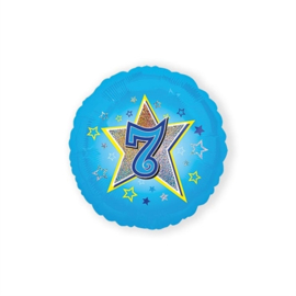 Folieballon blauwe ster - cijfer 7 (AM2953801)