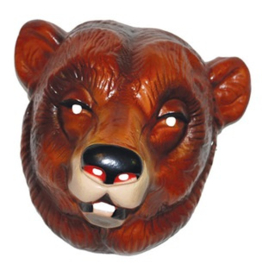 Masker bruine beer - volwassen maat - plastic