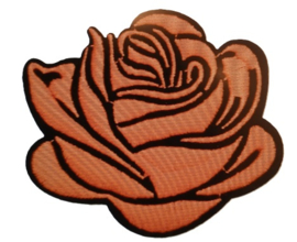 Embleem / applicatie Oranje roos - 7,6 x 6,4 cm