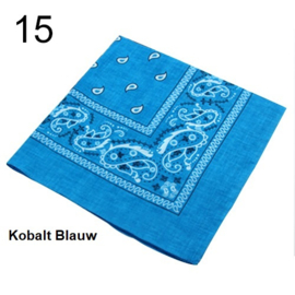 Bandana / boerenzakdoek Kobalt Blauw (100% katoen - 015)