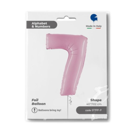 Cijfer 7 - 100 cm Pastel Roze