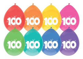 Ballonnen 100 jaar - 8 stuks - 12"/30 cm