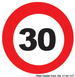 Onderzetters verkeersbord 30 jaar (84418E)