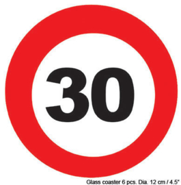 Onderzetters / viltjes verkeersbord 30 jaar