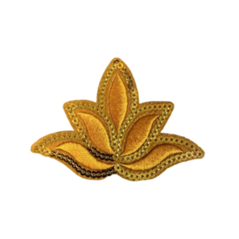 Embleem / applicatie Lotus bloem Oranje - 7,5 x 5,5 cm