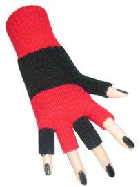 Vingerloze handschoenen zwart / rood