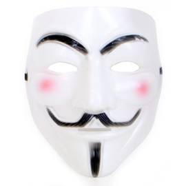 Masker Anonymous wit - kunststof (61782E)