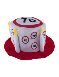 Feesthoed / taarthoed verkeersbord - 70 jaar (63631E)