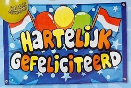 Gevelvlag Hartelijk Gefeliciteerd -  90 x 60 cm