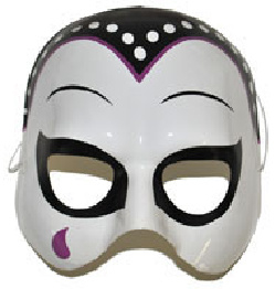 Halfmasker zwart/wit met traan
