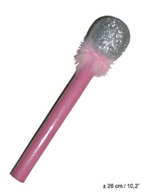Microfoon zilver / roze  - 26 cm (60461E)