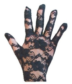 Handschoenen kant - kort Zwart