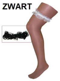 Kousenband / lace garter ZWART (60035E)